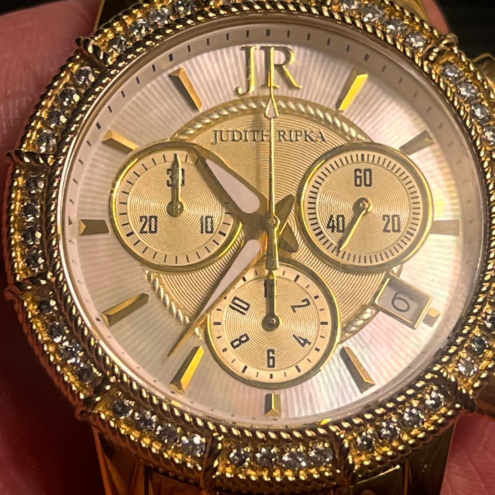 Judith Ripka Stainless Steel Gold Tone Watch - Picture 3 of 5